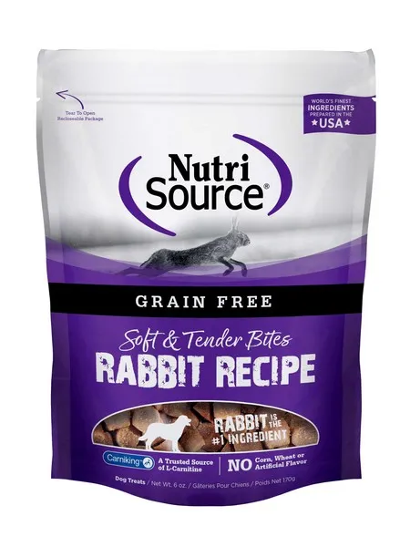 6 oz. Nutrisource Grain Free Rabbit Dog Treats - Health/First Aid